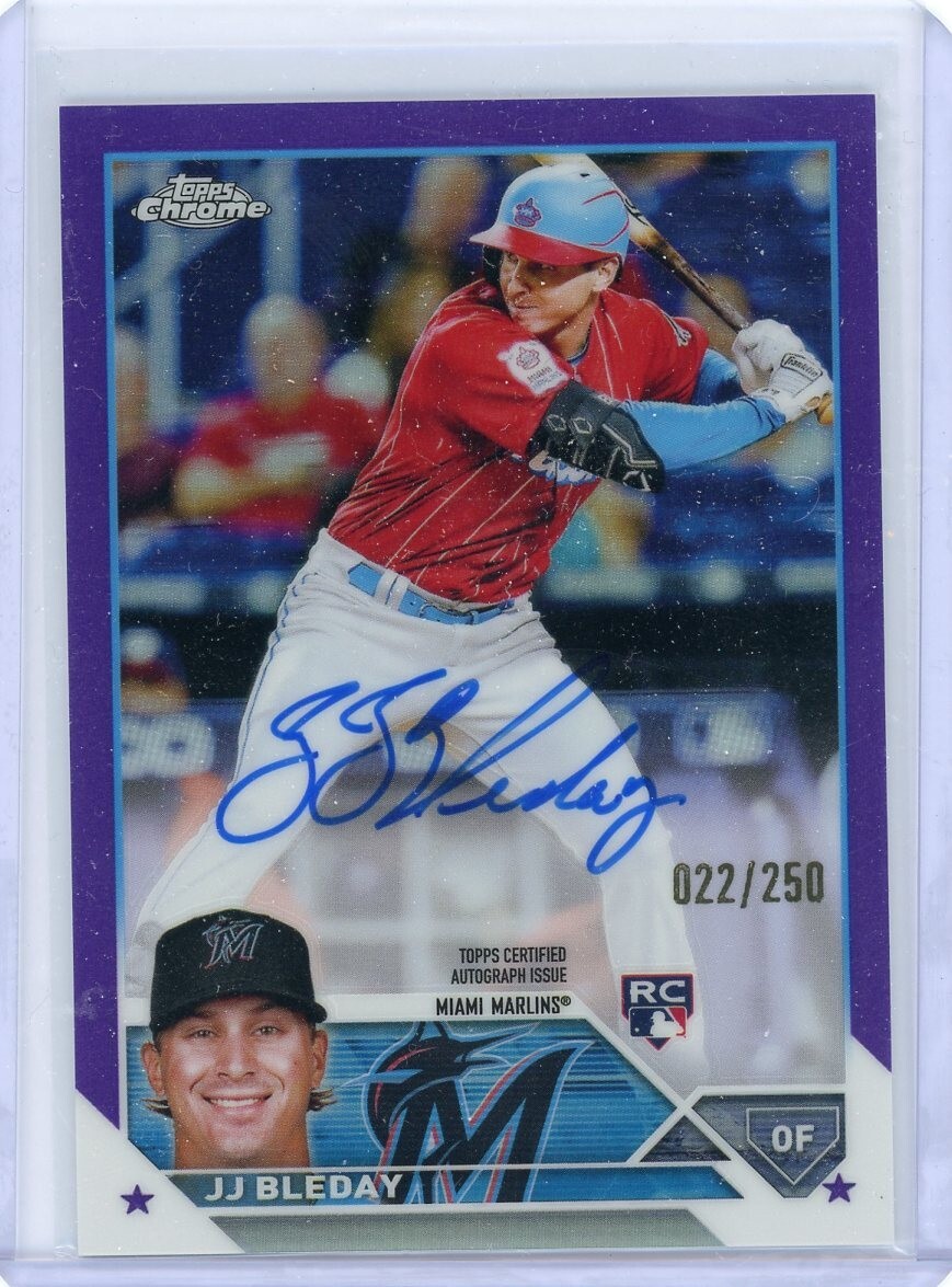 2023 JJ Bleday Topps Chrome Rookie Purple Refractor Auto 22/250