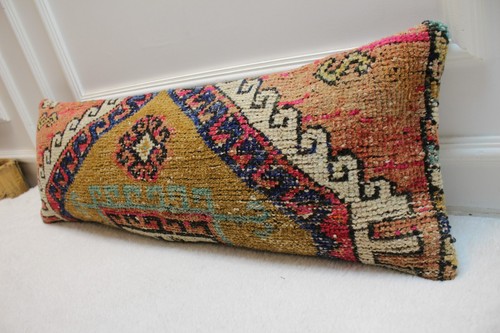 Red and Brown Colors vintage Pillow Case, 12x36 inc Long Lumbar Pillow Case, - 第 5/10 張圖片