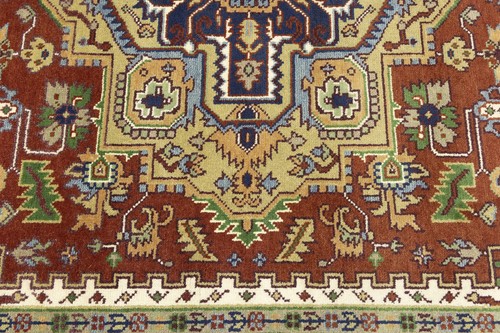 Rusty Red Heriz Serapi Oriental Rug Floral Farmhouse Boho Room Carpet 8X10 ft - Picture 10 of 18