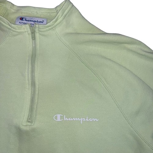 Champion Damen Medium hellgrün Viertelreißverschluss hochgeschlossen Langarm Sweatshirt - Bild 2 von 4