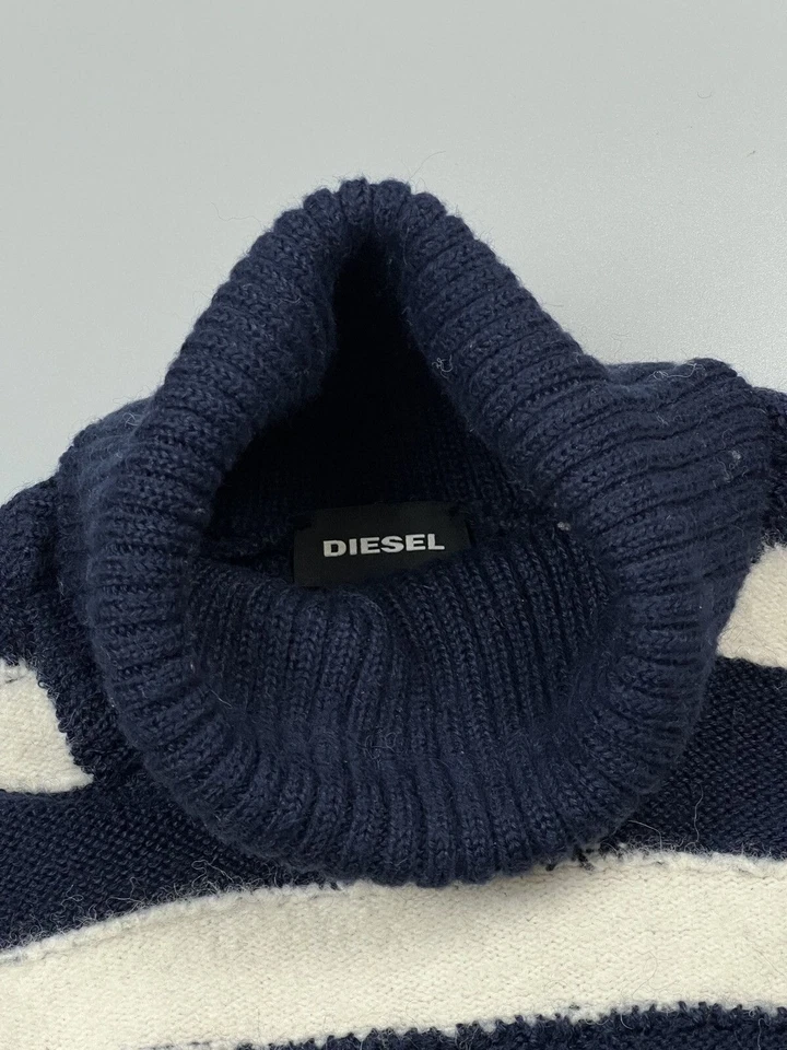 Men's Diesel Turtleneck Wool Alpaca Blend Striped Sweater Size M (Y0562) - Image 4 of 4