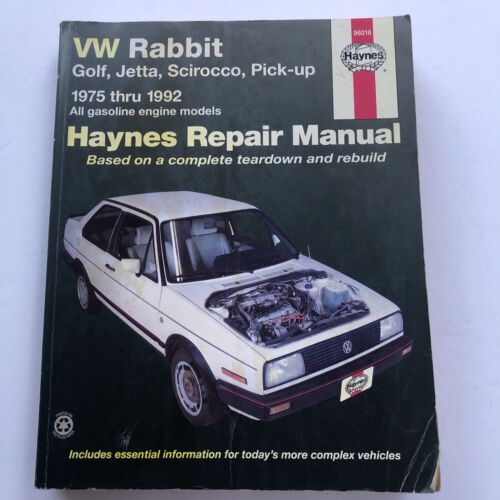 Haynes Repair Manual 96016 VW Rabbit Golf Jetta Scirocco Pick-up 1975-1992 Used