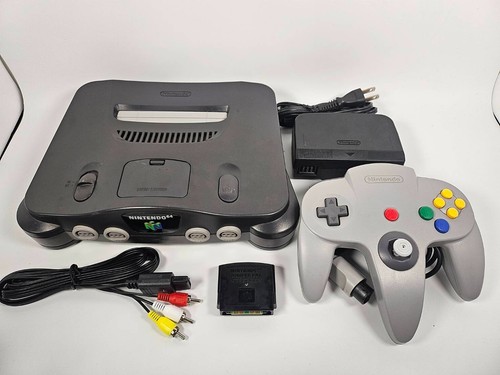 Nintendo 64 Black Console + Controller + Cable Expansion Pak Region Free Tested - Picture 11 of 21