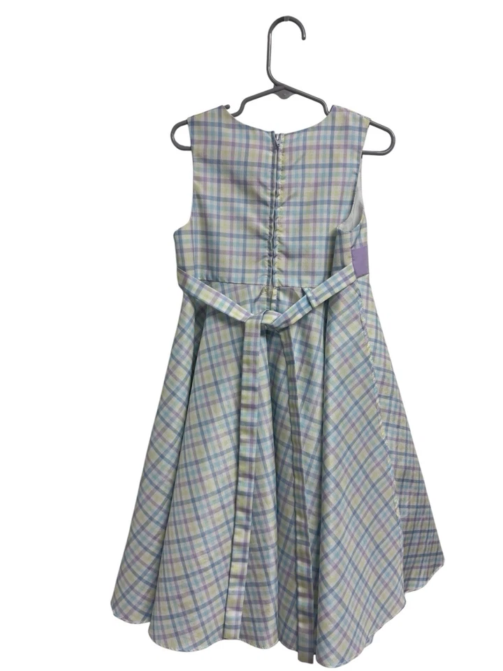 Vestido Sophie Rose Niñas Línea A Formal Sin Mangas Tattersall Cuadros Talla 6/6 Foto 4 de 4