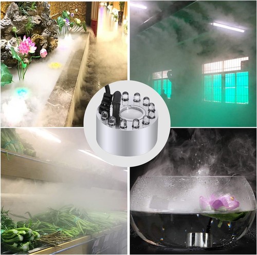 12 LED Nebelerzeuger Ultraschall RGB Teich Nebler Luftbefeuchter mit EU Adapter - Bild 5 von 12