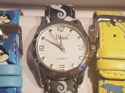 VIVANI GIRL'S INTERCHANGEABLE 7 BAND WARDROBE WATCH # K1006 (NEW) - Picture 2 of 8