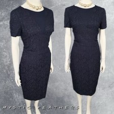 DAMSEL IN A DRESS Navy Sheath Midi Dress Size 12 UK Elegant Classic Evening Suit