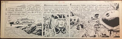 (6) items: George Wunder-TERRY & PIRATES-(5) cartoon panels, (1) TLS-Vintage