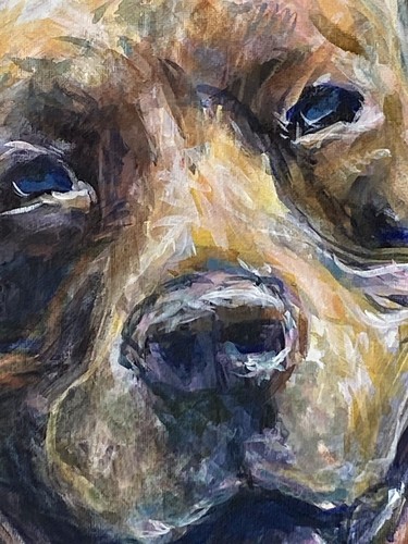 American Pit Bull Art Original Acrylic Painting Impressionism 16x20 Unframed - Picture 4 of 11