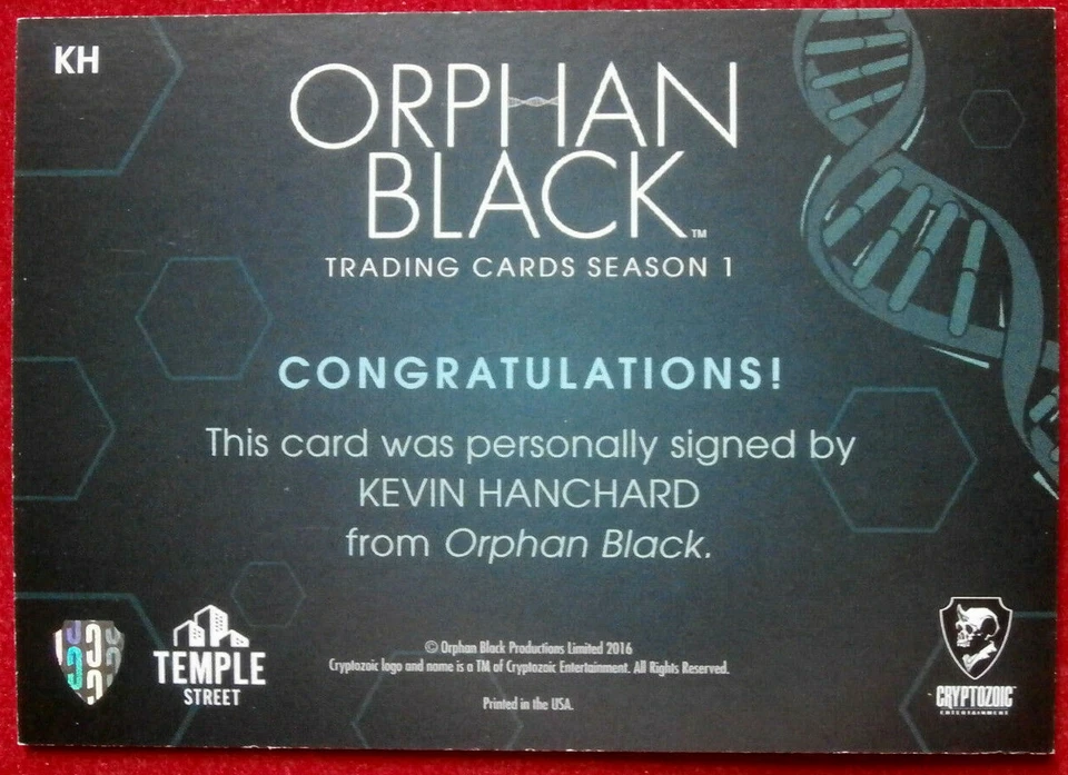 ORPHAN BLACK - Season 1 - KEVIN HANCHARD - Personally Signed Autograph Card 2016 - Image 2 of 2