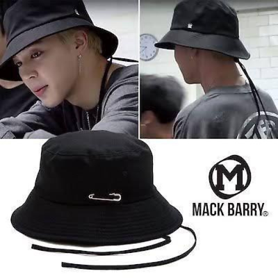Mack Barry STRAP BUCKET HAT Black cotton Free Size BTS Jimin Mack Barry STRAP BUCKET HAT Black cotton Free Size BTS Jimin