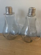 2 Pcs Hydroponic Terrarium Light Bulb Shape Hanging Vase