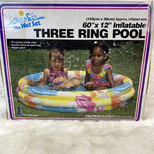 Intex The Wet Set 3-Ring Blow Up Kinder Schwimmbad Spielzeug 60” x 12” Vintage 1990