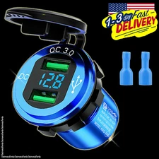 ⚡Fast Charger⚡ Dual USB  QC 3.0 Socket Outlet For Car Boat Motorcycle Golf Cart