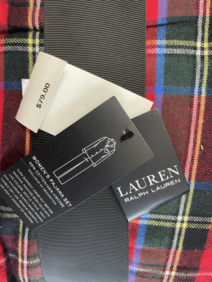 Ralph Lauren Women's Lightweight Flannel Red Pajama Set Size 3X Retail $79 - Image 4 of 4