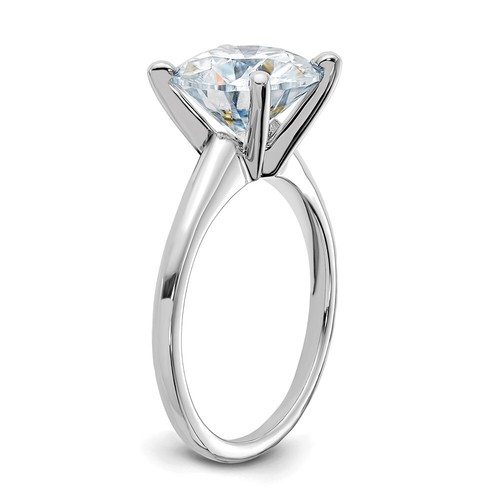 14k White Gold 3 5/8Ct Pure Light Round Moissanite Solitaire Ring Size 5 - Picture 6 of 8
