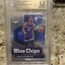 Tyrese Haliburton 2020-21 Panini Mosaic Basketball Blue Chips #5 BGS 9.5GEM MINT