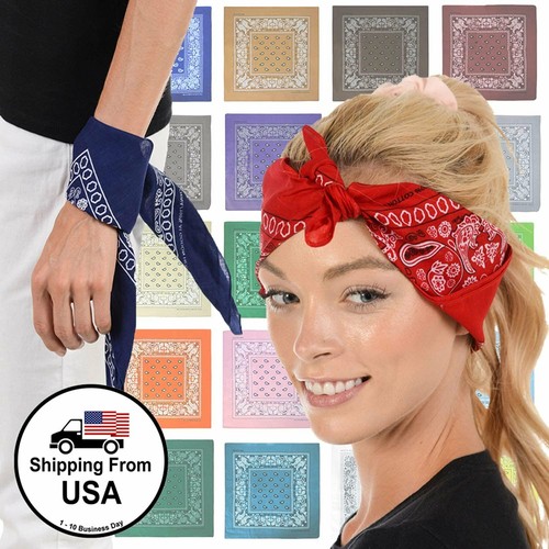 22"x22" Bandana Face Covering Sets | 100% Cotton - 6 Pack - Picture 6 of 6
