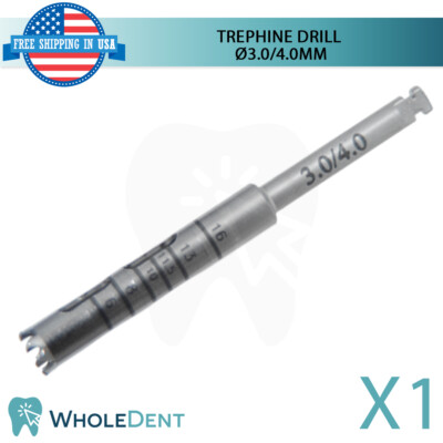 Trephine Drill Ø3.0/4.0mm Dental Im plant Bon Graft Tool Bur Instrument Harvest
