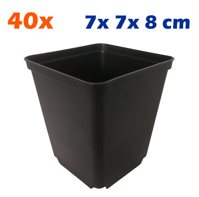 40x Vierkanttopf 7x7x8cm eckiger Pflanz-Container von Göttinger Topf Anzuchttopf
