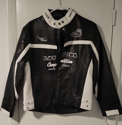 Dayton Grand Prix Wild Ride Women's Motorcyle Jacket size 14 pvc shell. - Afbeelding 1 van 9