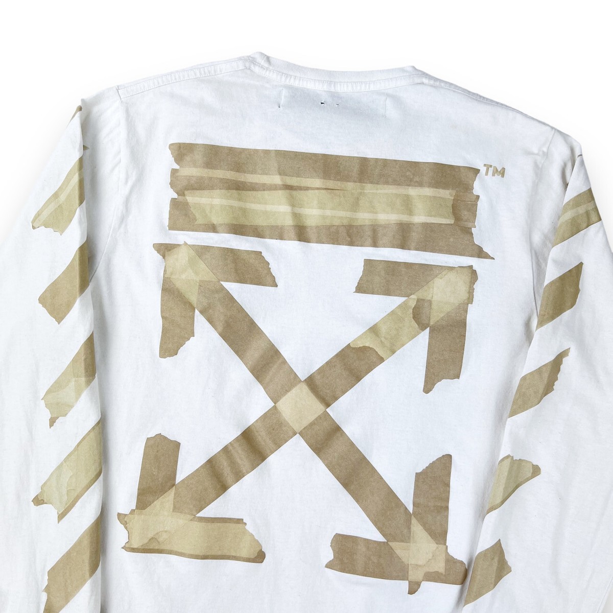 Off-White Tape Arrows White Long Sleeve T Shirt | eBay UK