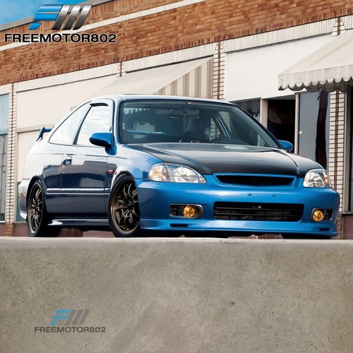 Fits 99-00 Honda Civic EK EK9 Mugen 2/3/4DR Black Front Bumper Lip Splitter - PP - Picture 8 of 10