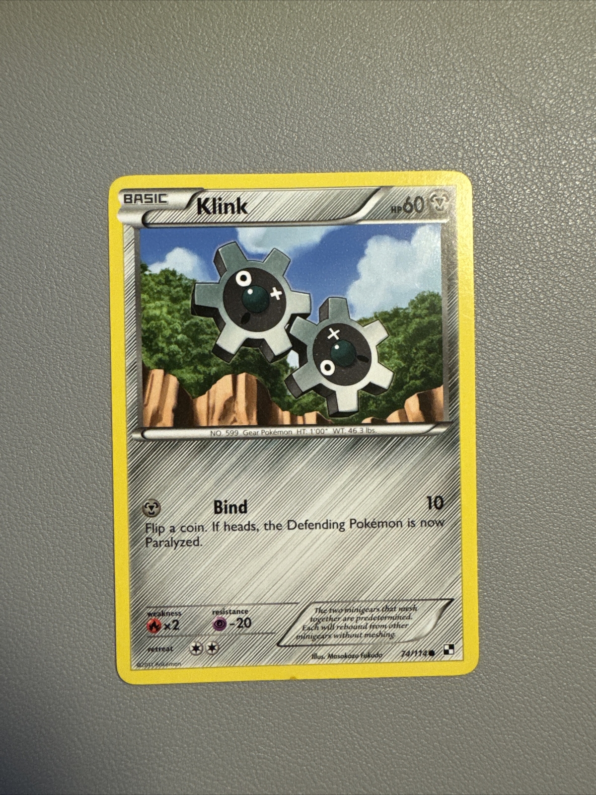 Klink 74/114 Black & White 1 Base Set Pokémon TCG Common Non Holo