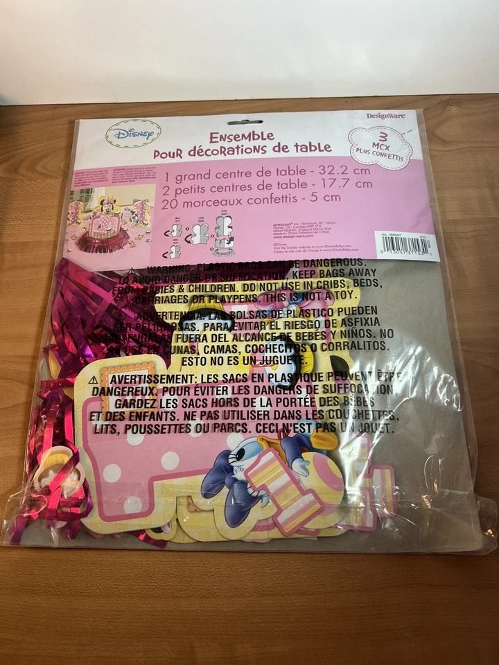 Nuevo Kit de Decoración de Mesa Valor 1er Cumpleaños Amscan Disney Minnie, (23 piezas) Foto 4 de 4