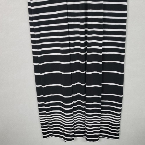 Chaps Women’s Black White Striped Maxi Dress Small Sleeveless V Neck - Picture 3 of 13