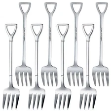 8 Piece Stainless Steel Flatware Cutlery Fruit Salad Dessert Dinner Forks Sets