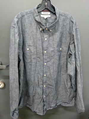 Goodthreads Mens XXL Blue Button Up Collared Shirt 