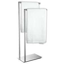 Double Towel Rack- Freestanding Stainless Steel Towel Rack for Bathroom- 2 Tiers