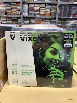 Russ MEYER'S Vixen LP Neon Green Vinyl Versiegelt 2021 USA Original Motion Bild