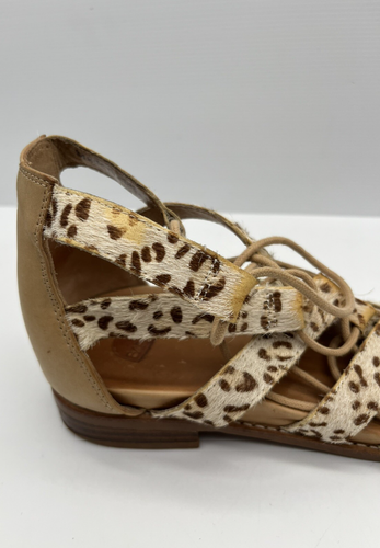 Bared Footwear Sandal Goose Cheetah Print Pony Hair Shoe Galdiator Tie EUR 39 - Picture 17 of 17