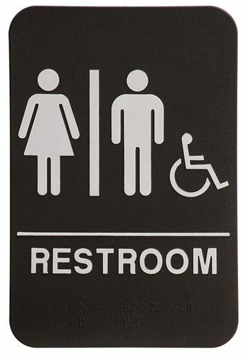ADA-konform, Toilettenschilder, schwarz, mit Braille-Text 6 Zoll x 9 Zoll - Bild 13 von 18