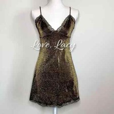 Victoria  s Secret Gold Shimmer Slip Dress