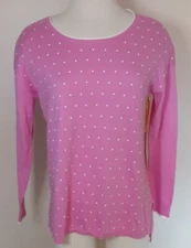 NWT Elle Women's Small Sweater Barbie Pink Business Chic Winter's Jewel Delicate