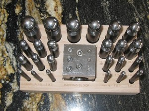 26 PIECE DAPPING BLOCK DOMING PUNCH TOOL SET JEWELRY MAKING TOOLS