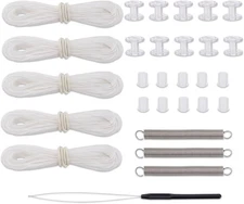 Pleated Shade Repair Kit, Window Shade Restringing Kit, Repair and White