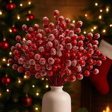 Künstliche Beeren Zweige Set Weihnachts Gala Halloween Dekoration