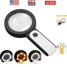 Magnifying Glass with Light, Handheld Large Magnifying Glass 18LED Cold and W...