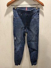 SPANX Distressed Ankle Skinny Denim Jean Leggings In Medium Wash Blue Small
