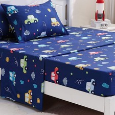 Twin Sheets Set Kids - Soft Car Bed Sheets Boys 3 Pieces - Deep Pockets, Brea...