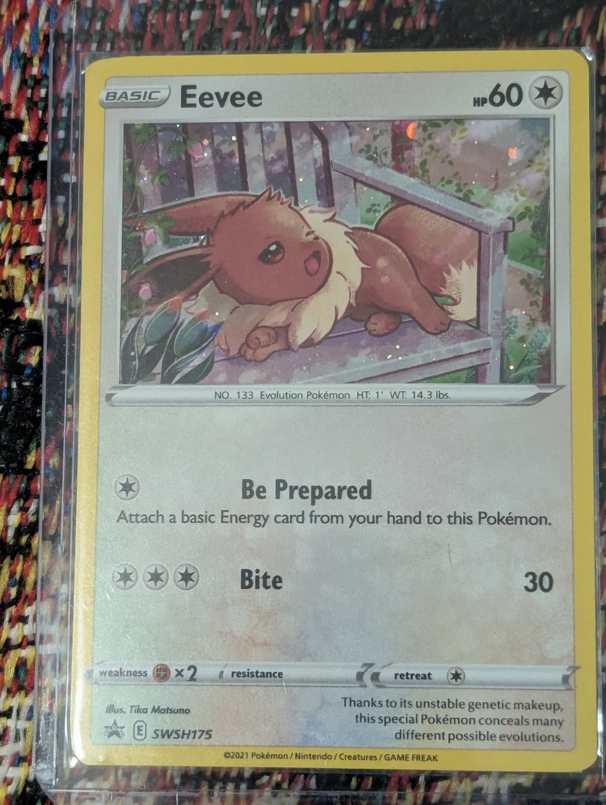 Pokémon Eevee TCG SWSH175 Black Star Promo Holo Card Near Mint Condition