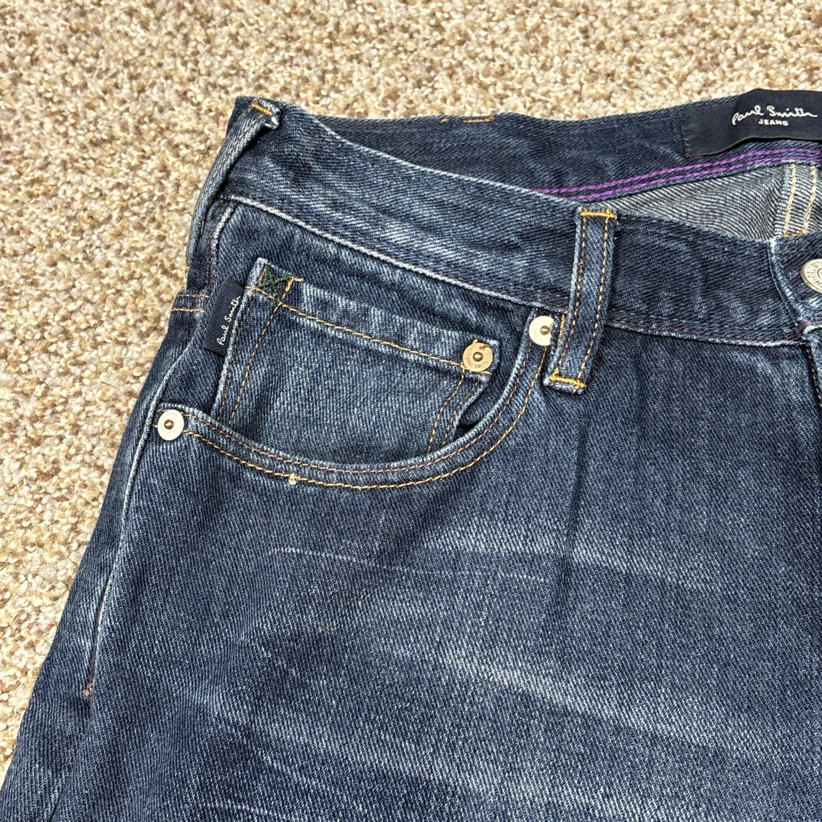 Paul Smith Men’s Straight Denim Jeans Blue Size 30 (29x29) Button Fly - View 3