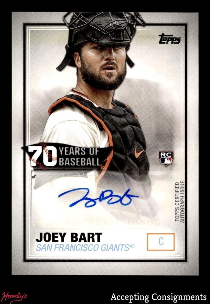 2021 Topps 70 Years of Baseball Autographs Joey Bart RC ROOKIE AUTO GIANTS