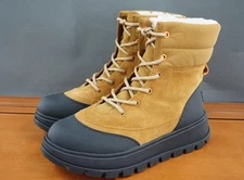 Koolaburra by UGG Boots Womens Size 9 Tan Black Suede Duck Winter Snow Lace Up