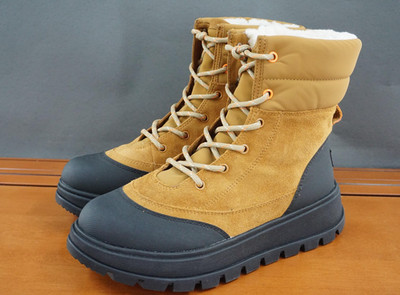 Koolaburra by UGG Boots Womens Size 9 Tan Black Suede Duck Winter Snow Lace Up