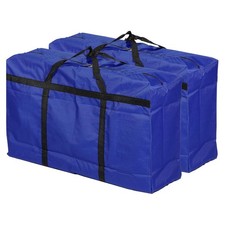 Storage bag with zippers, 2pcs 125L heavy folding capacity, blue